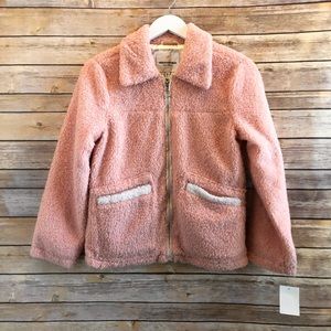 Urban Republic Faux Fur Pink Girls Jacket Size Large 14 NWT